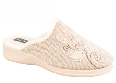 Παντόφλες γυναικείες | Υφασμάτινες | Υφαντίδης | 508003 | Μπεζ - Υφαντίδης - 